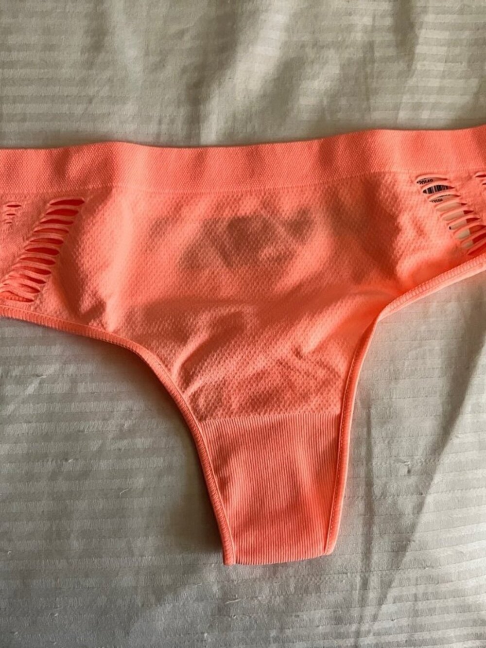 NWT Victoria’s Secret PINK neon peach/orange thong